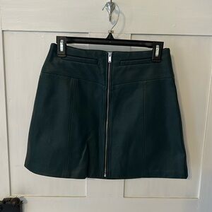 Bershka faux leather dark teal skirt size M